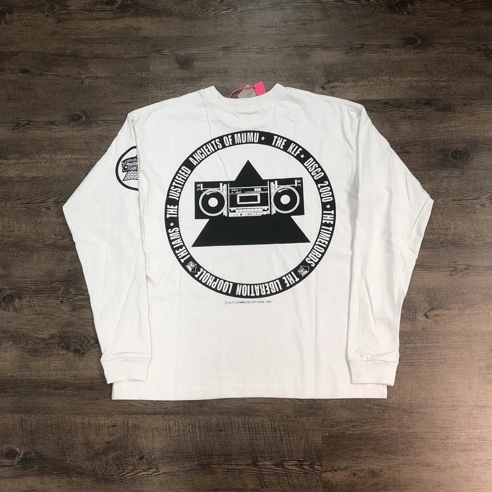 SAINT OF MICHAEL 1:1 Fashion  American Style Casual Streetwear Long Sleeves Tee Loose Oversized Tops Vintage T Shirt Men