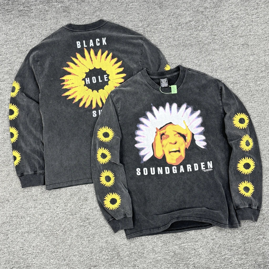 SAINT OF MICHAEL 1:1 Fashion Streetwear American Style Long Sleeves Tee Quality Printed Tops 100%Cotton Vintage T Shirt Men