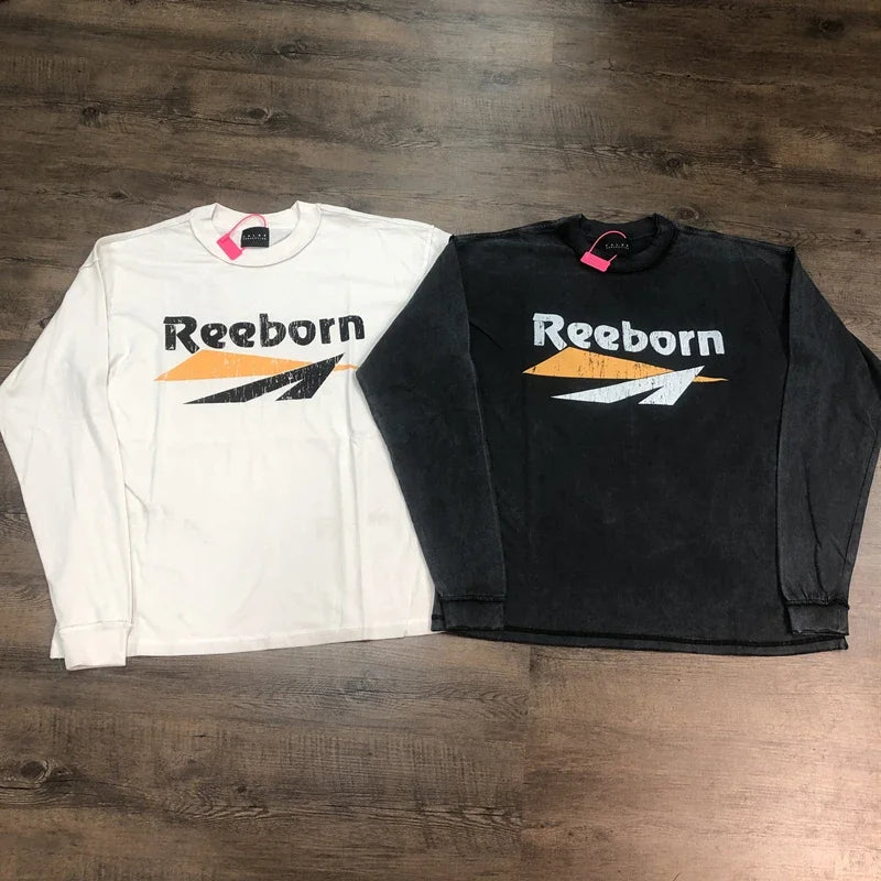 SAINT OF MICHAEL American Style Best Quality 1:1 Printed Long Sleeves Tee Oversized Tops Vintage Loose T Shirt For Men