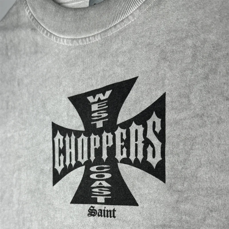 SAINT OF MICHAEL American Style Fashion Streetwear Printed Vintage Best Quality Tee Loose Oversized Tops 100%Cotton T Shirt Men