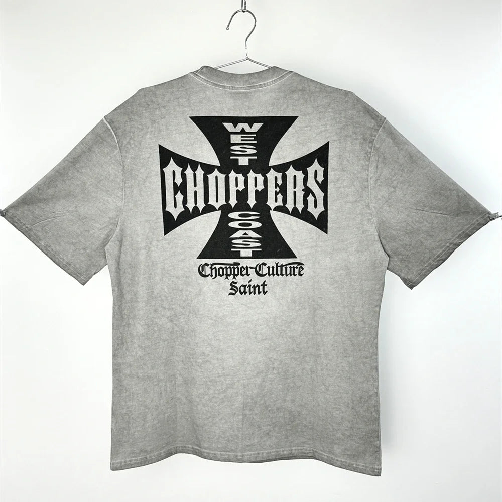 SAINT OF MICHAEL American Style Fashion Streetwear Printed Vintage Best Quality Tee Loose Oversized Tops 100%Cotton T Shirt Men