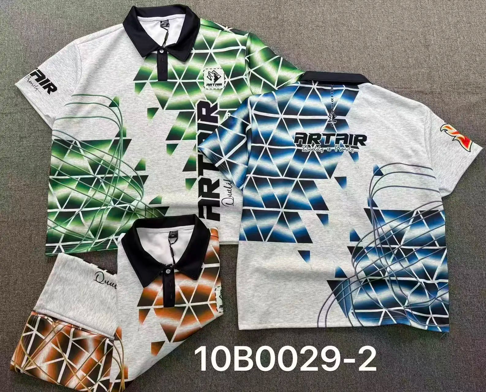 Factory Three-piece Suit Hip Hop Streetwear Sports Three Buttons Tops Casual Men Clothing Printing LapelT-shirt for Men