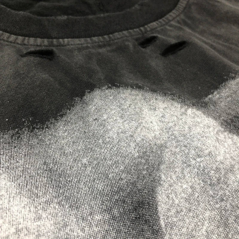 SAINT OF MICHAEL Best Quality IMPRESSION OF LOVE Vintage Clothing Hole Printed Loose 100%Cotton Tops Oversized Vest For Men