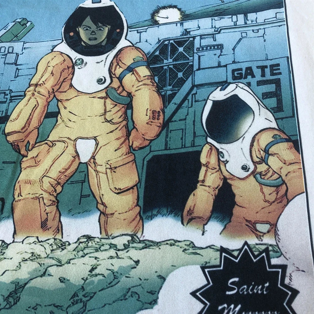 SAINT OF MICHAEL Best Quality Streetwear Astronaut Graphics Printed Vintage Clothing Loose Cotton Tee Tops T Shirt For Men