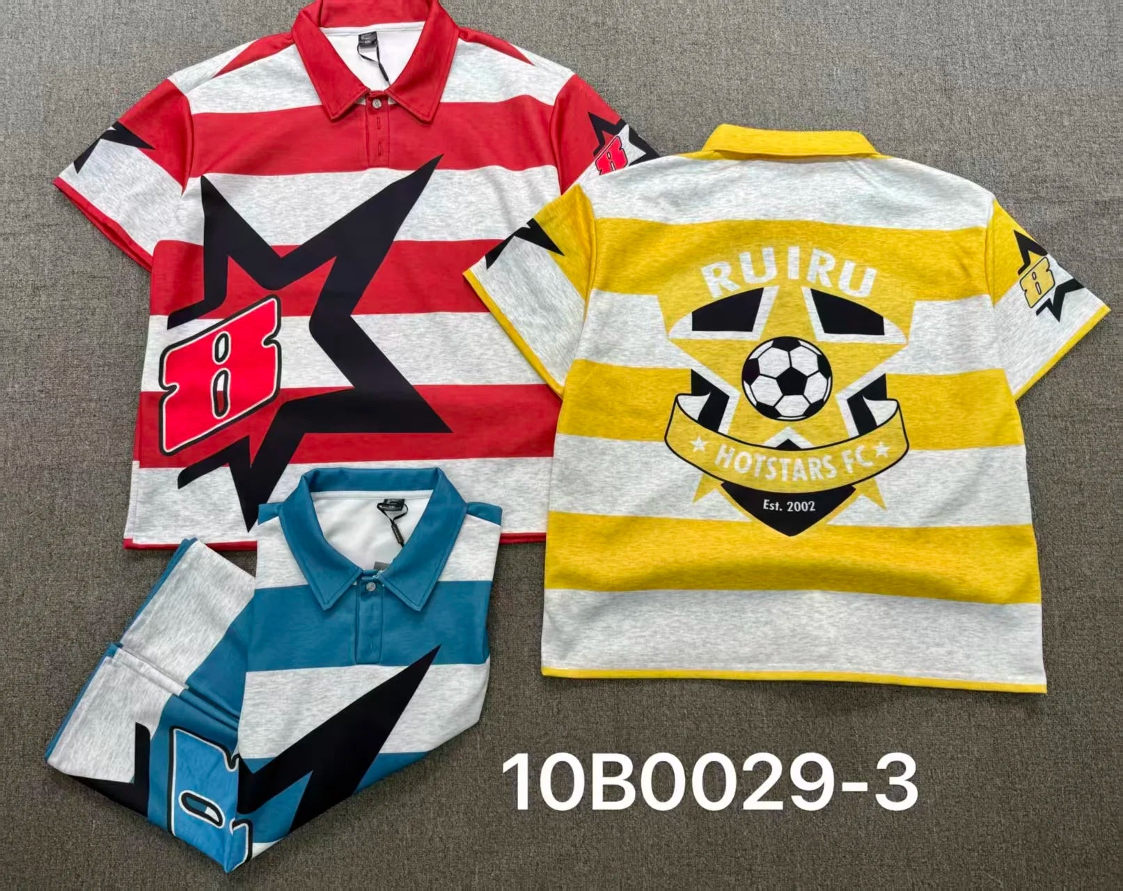 Factory Three-piece Suit Hip Hop Streetwear Sports Three Buttons Tops Casual Men Clothing Printing LapelT-shirt for Men