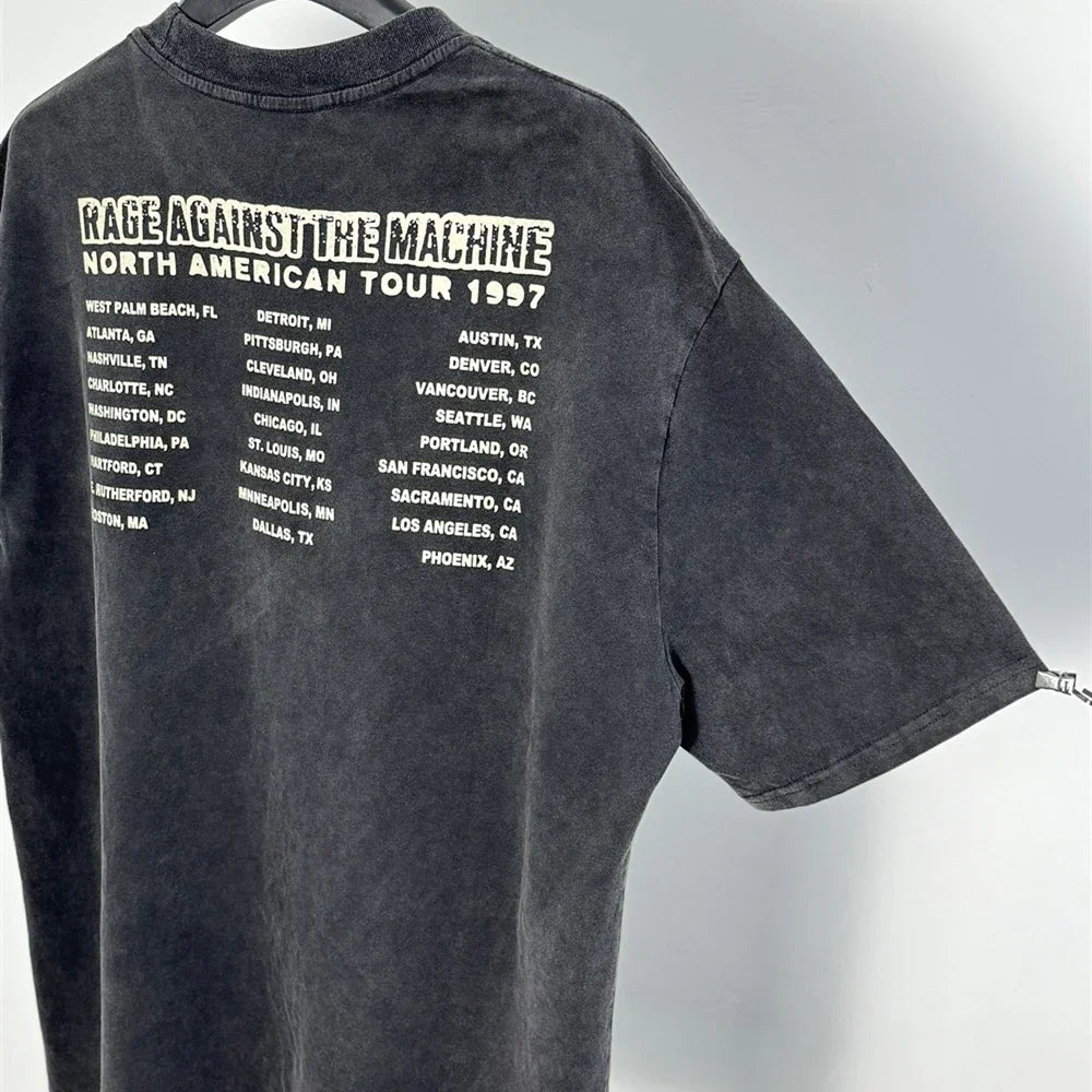 SAINT Of MICHAEL Fashion Streetwear Best Quality Creativity Printed Vintage Tee 100%Cotton Tops Oversize Loose T Shirt For Men