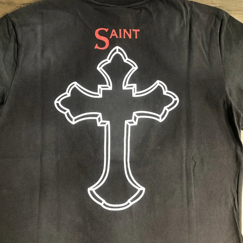 SAINT OF MICHAEL 1998 Fashion Best Quality Streetwear Tops Vintage Clothing Summer Tee Loose Oversized T Shirt For Men