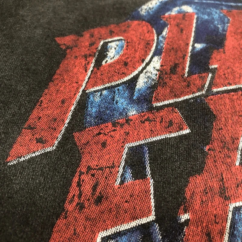 SAINT OF MICHAEL Fashion American Style Streetwear Vintage Hole Tee Casual 100%Cotton Loose Oversized Tops Summer T Shirt Men