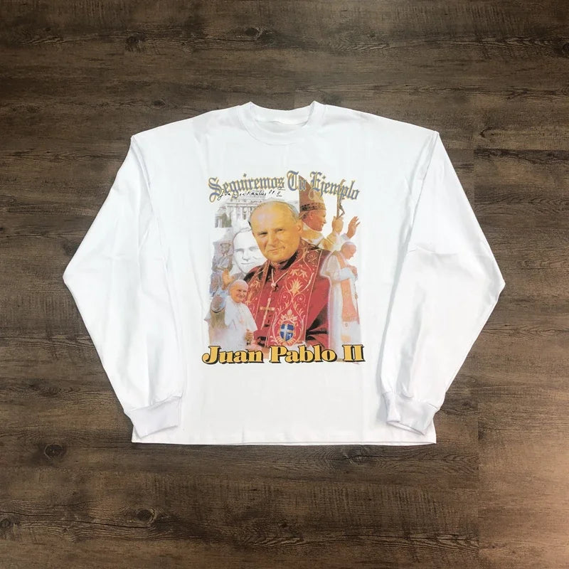 SAINT OF MICHAEL KANYE SEASON9 Fashion Best Quality Casual Loose Oversized Long Sleeves Tee Tops 100%Cotton T Shirt Men