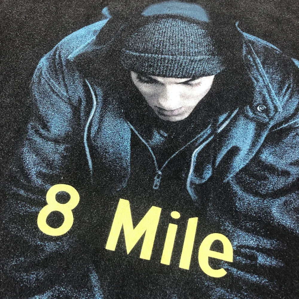 SAINT OF MICHAEL Eminem Character Washing 8 Mile Streetwear Vintage Loose Oversize Tee Casual Tops 100%Cotton T Shirt For Men