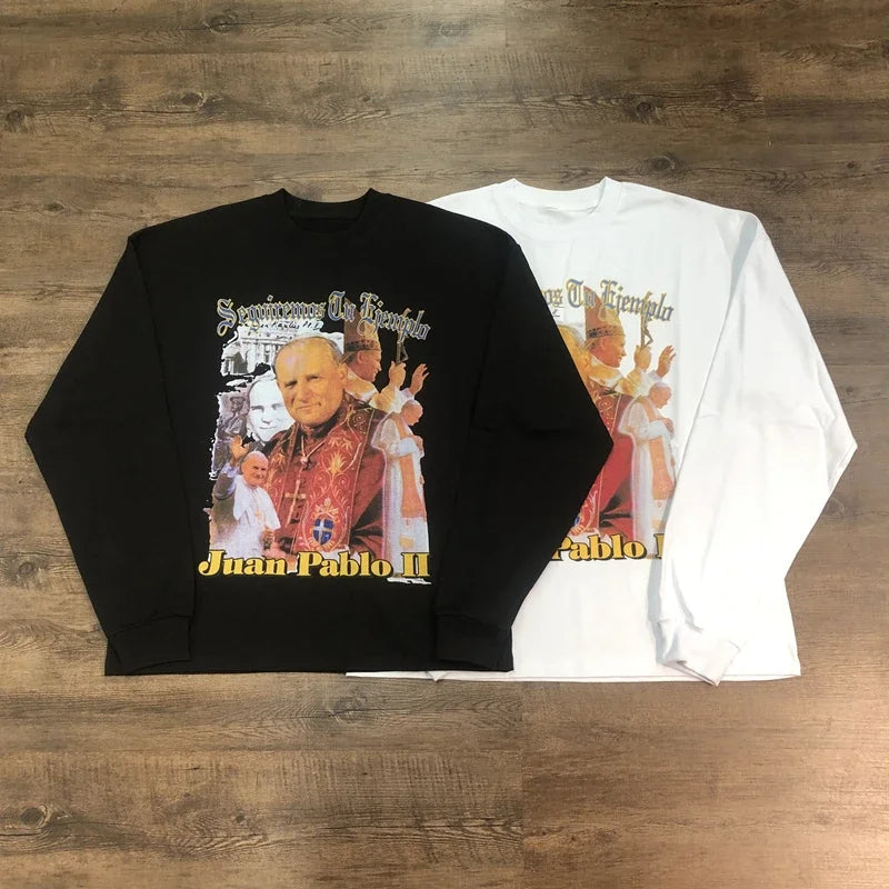 SAINT OF MICHAEL KANYE SEASON9 Fashion Best Quality Casual Loose Oversized Long Sleeves Tee Tops 100%Cotton T Shirt Men