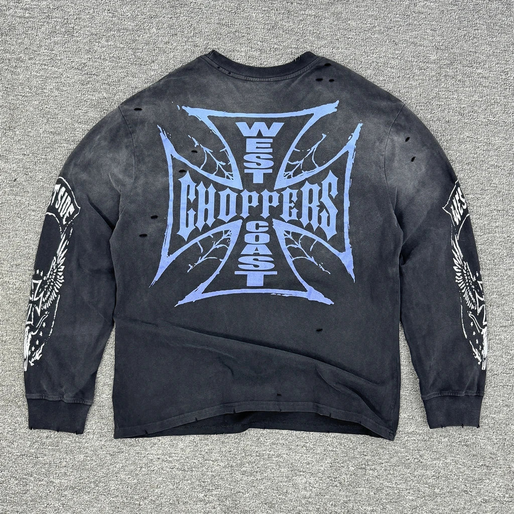 SAINT OF MICHAEL 1:1 American Style Streetwear Long Sleeves Tee Loose Oversized Casual Tops Vintage Clothing T Shirt Men