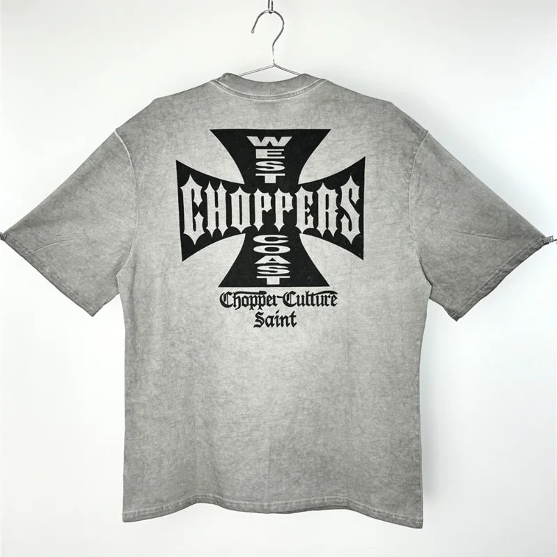 SAINT OF MICHAEL American Style Fashion Streetwear Printed Vintage Best Quality Tee Loose Oversized Tops 100%Cotton T Shirt Men