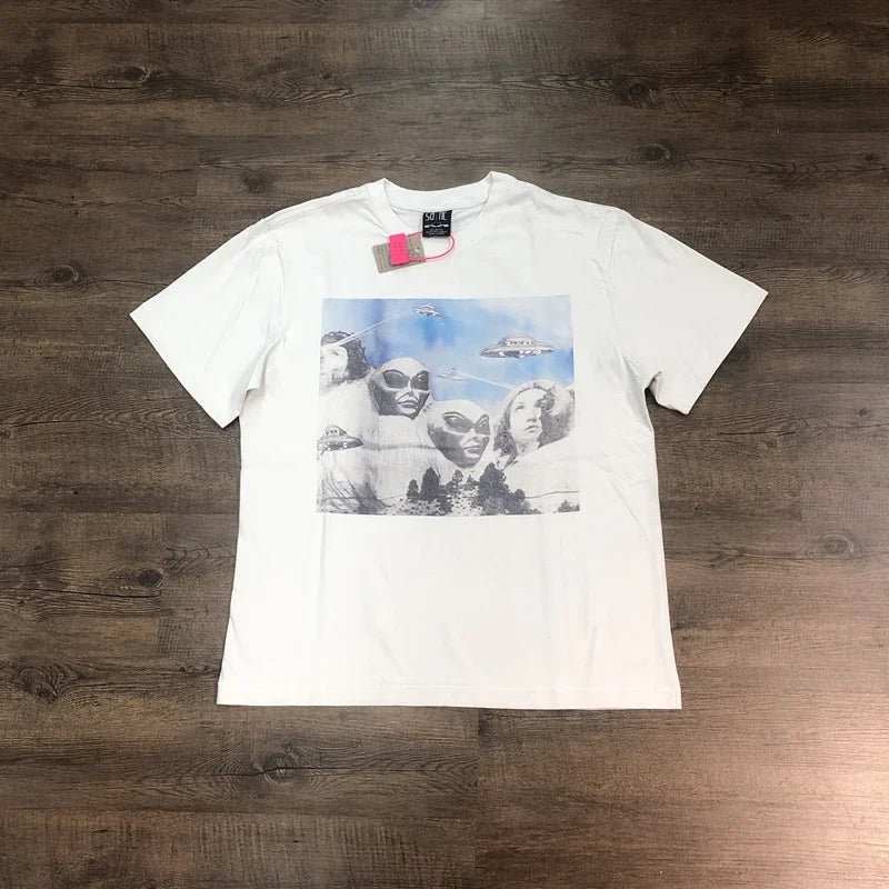 SAINT Of MICHAEL Fashion Best Quality Streetwear 1:1 Printed Tee Oversized Tops 100%Cotton Loose T Shirt For Men