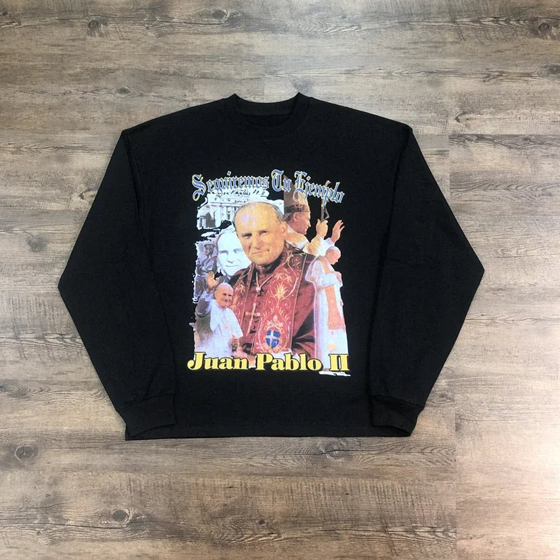 SAINT OF MICHAEL KANYE SEASON9 Fashion Best Quality Casual Loose Oversized Long Sleeves Tee Tops 100%Cotton T Shirt Men