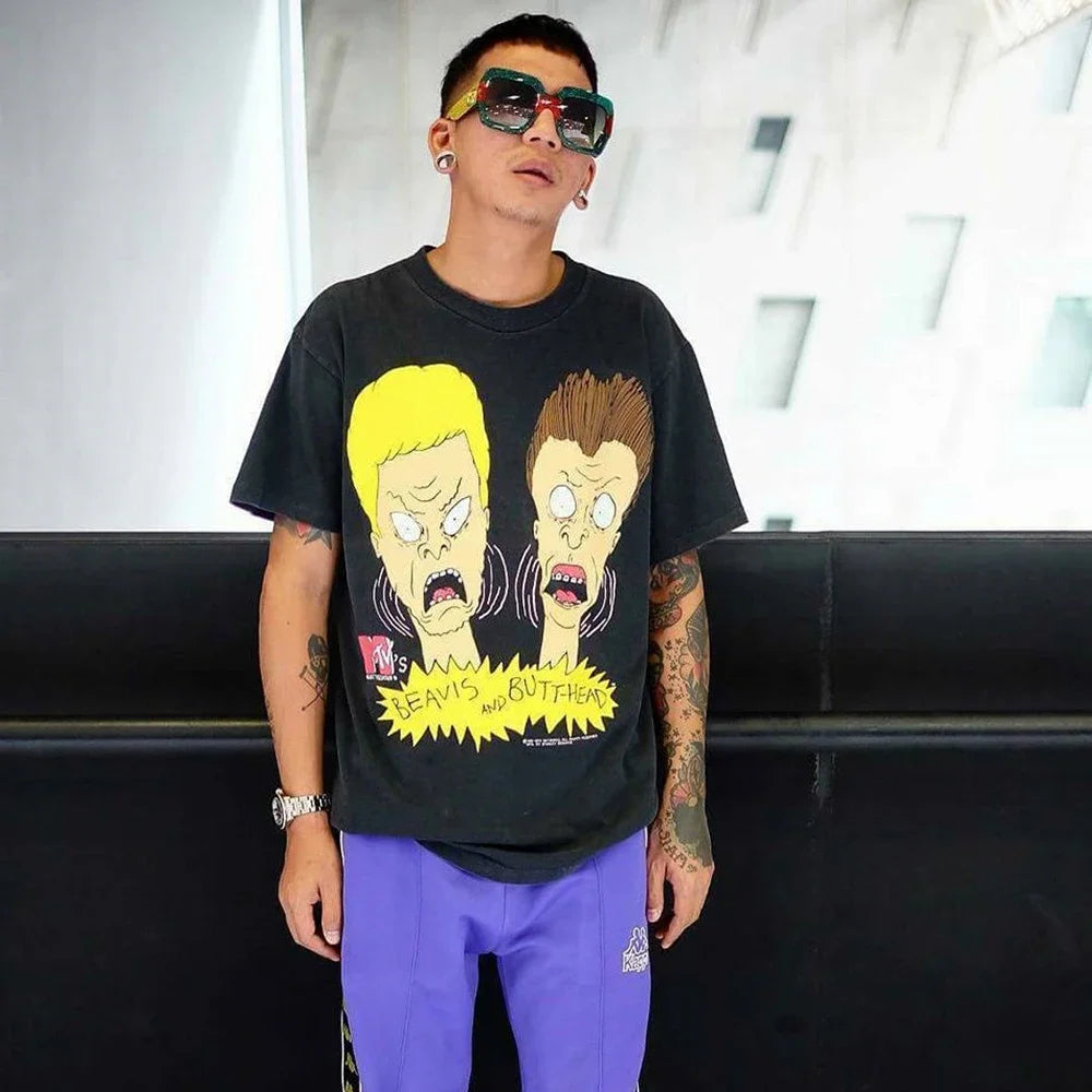 SAINT OF MICHAEL Fashion Streetwear Vintage Funny Graphics Printing 100%Cotton Loose Oversized Tees Tops T Shirt For Men Unisex