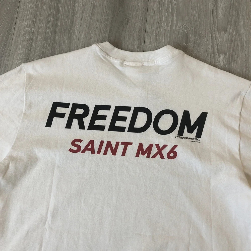 SAINT OF MICHAEL Best Quality Streetwear Astronaut Graphics Printed Vintage Clothing Loose Cotton Tee Tops T Shirt For Men