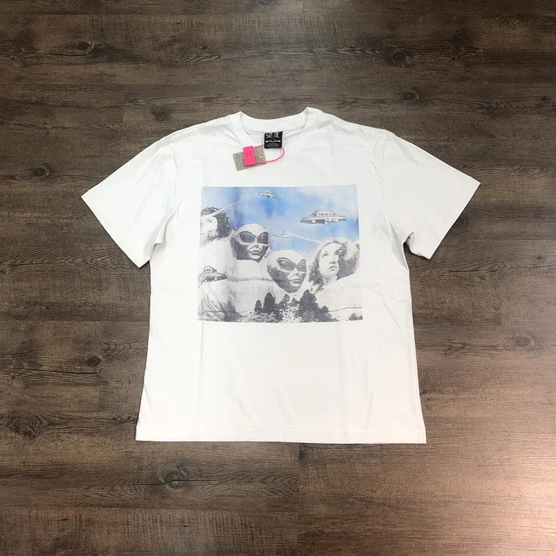 SAINT Of MICHAEL Fashion Best Quality Streetwear 1:1 Printed Tee Oversized Tops 100%Cotton Loose T Shirt For Men