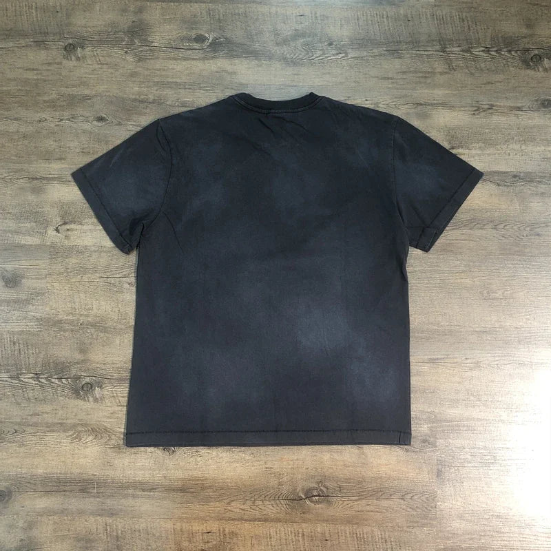 Saint Of Michael 1:1 Best Quality Streetwear Printed Vintage Tee Loose Oversized Casual Tops Summer 100%Cotton T Shirt Men