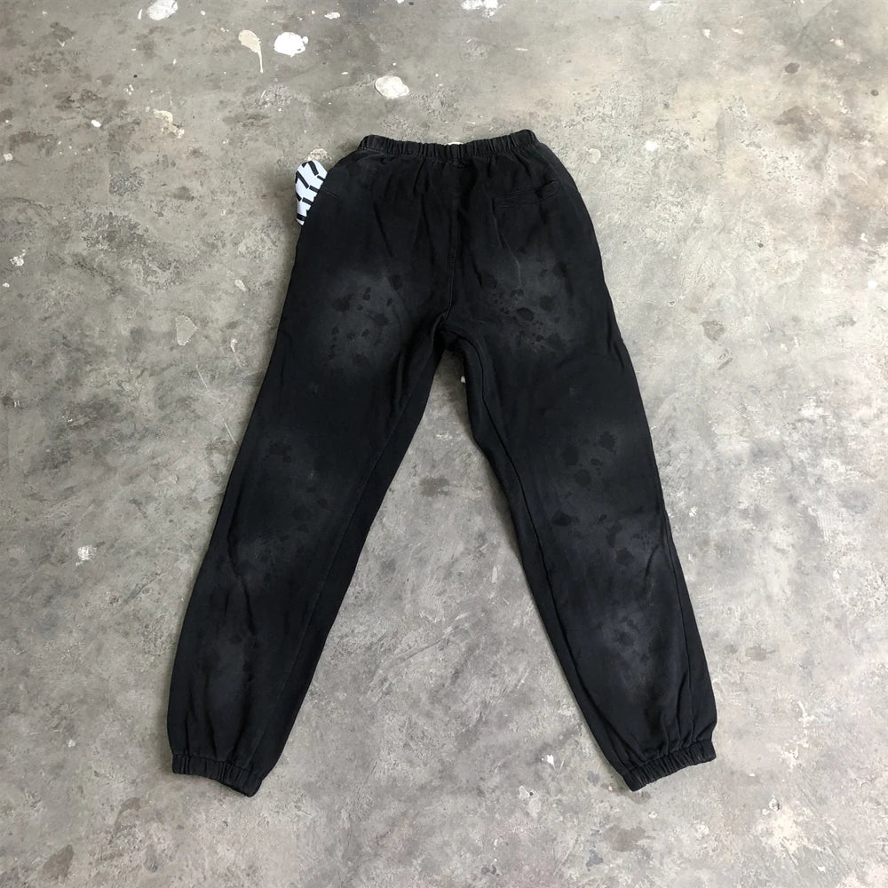 SAINT OF MICHAEL RRR123 Fashion Streetwear Vintage Printed Sweatpants Casual Loose 100%Cotton Drawstring Pants For Men Unisex