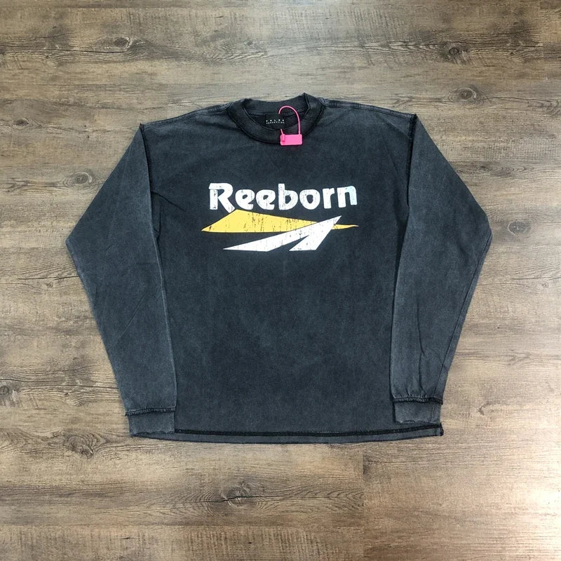 SAINT OF MICHAEL American Style Best Quality 1:1 Printed Long Sleeves Tee Oversized Tops Vintage Loose T Shirt For Men