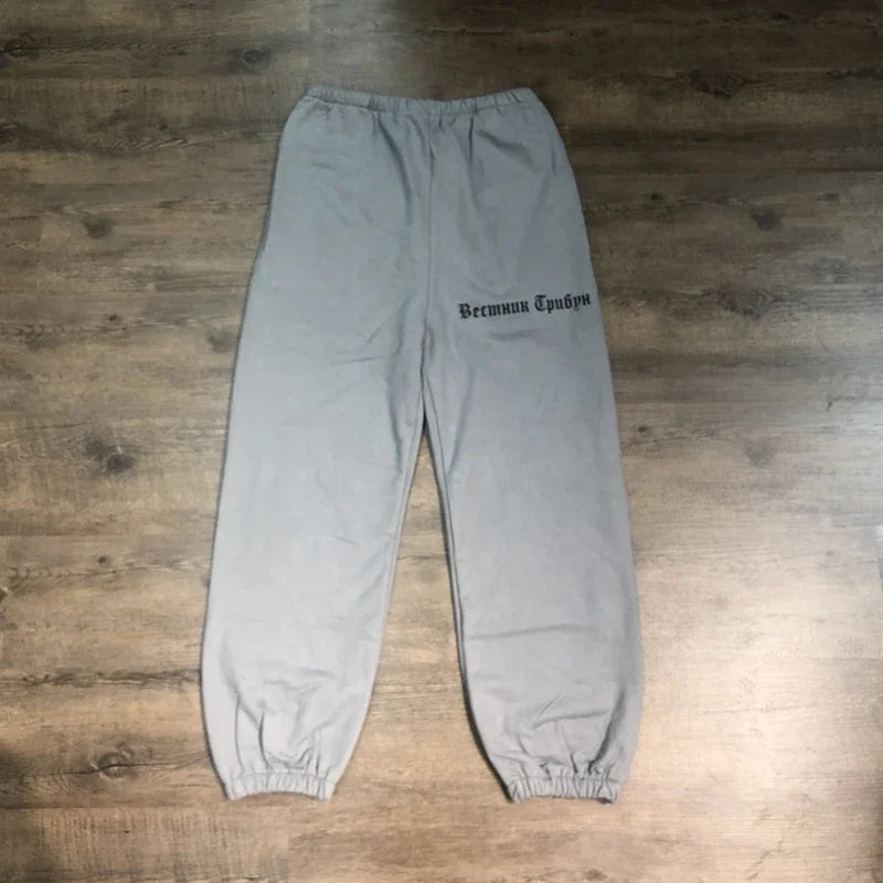 SAINT OF MICHAEL 1:1 KANYE Best Quality Streetwear Vintage Sweatpants Casual Ankle Binding Pants 100%Cotton Loose Trouser Men