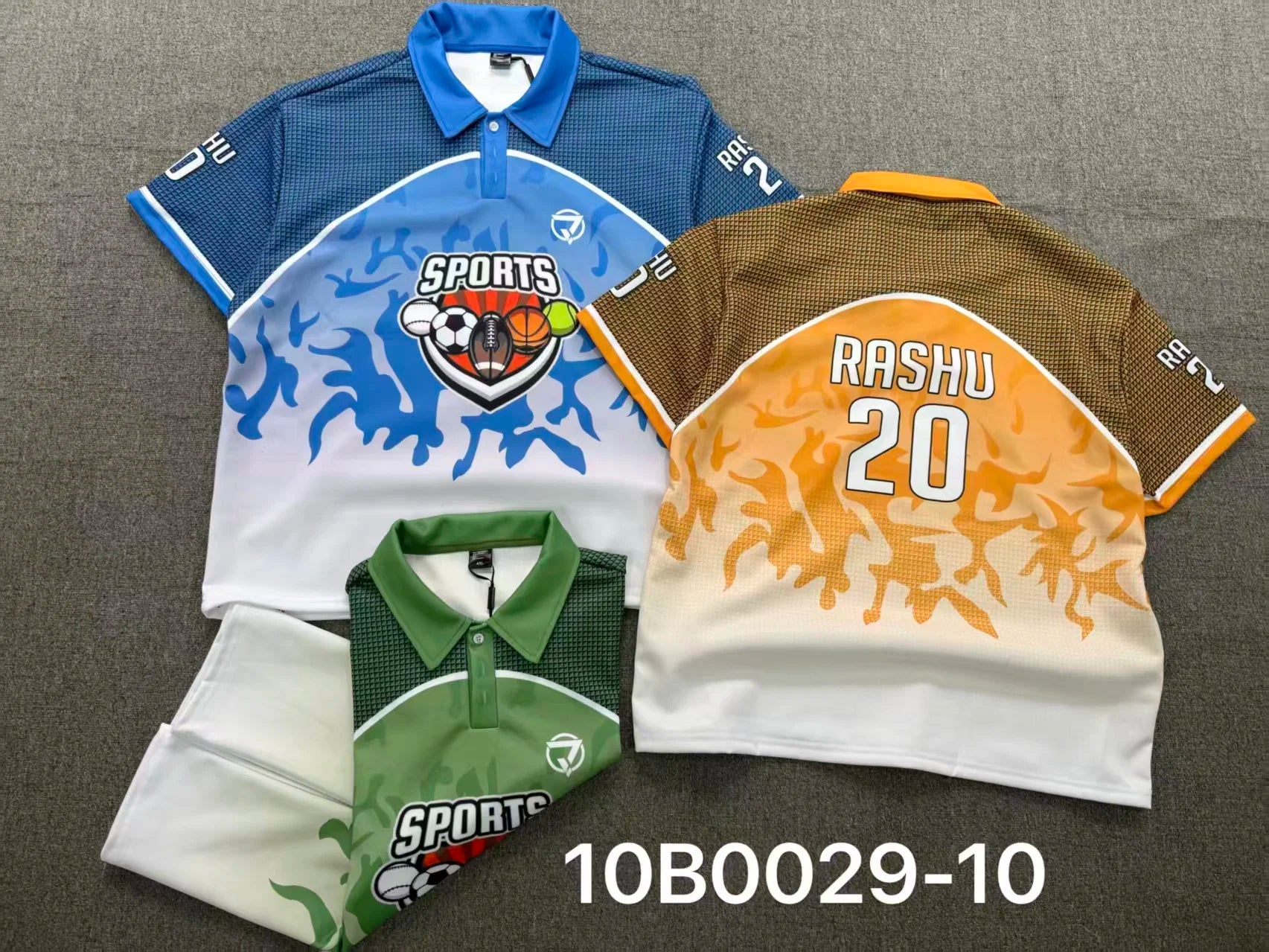 Factory Three-piece Suit Hip Hop Streetwear Sports Three Buttons Tops Casual Men Clothing Printing LapelT-shirt for Men