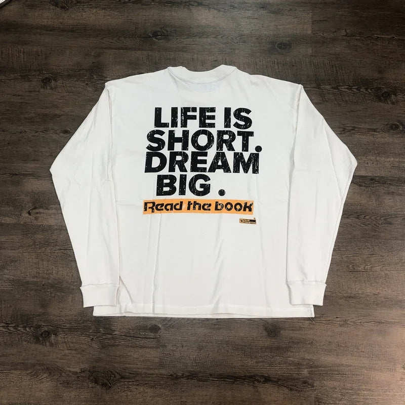 SAINT OF MICHAEL American Style Best Quality 1:1 Printed Long Sleeves Tee Oversized Tops Vintage Loose T Shirt For Men