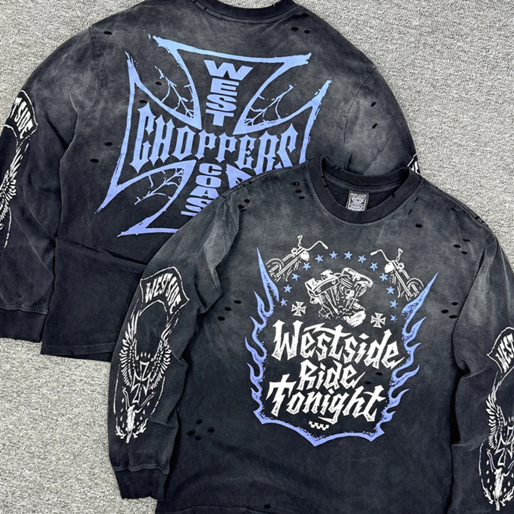 SAINT OF MICHAEL 1:1 American Style Streetwear Long Sleeves Tee Loose Oversized Casual Tops Vintage Clothing T Shirt Men