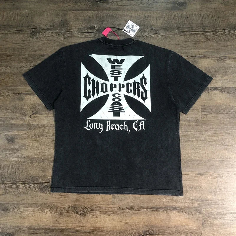 SAINT OF MICHAEL American Style Best Quality Tops Streetwear Clothing Printed Vintage Tee Summer Oversized Loose T Shirt For Men