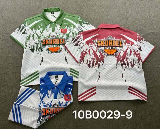 Factory Three-piece Suit Hip Hop Streetwear Sports Three Buttons Tops Casual Men Clothing Printing LapelT-shirt for Men