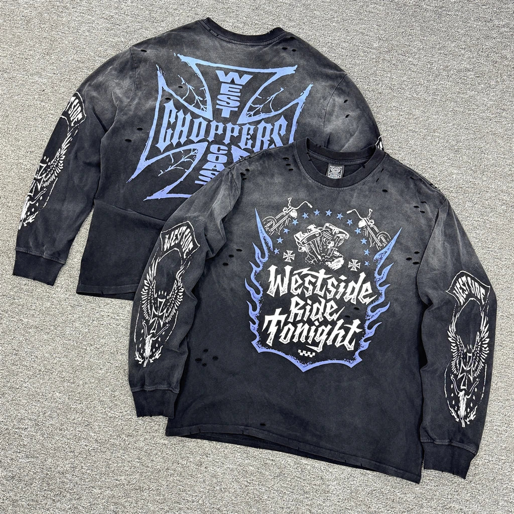 SAINT OF MICHAEL 1:1 American Style Streetwear Long Sleeves Tee Loose Oversized Casual Tops Vintage Clothing T Shirt Men