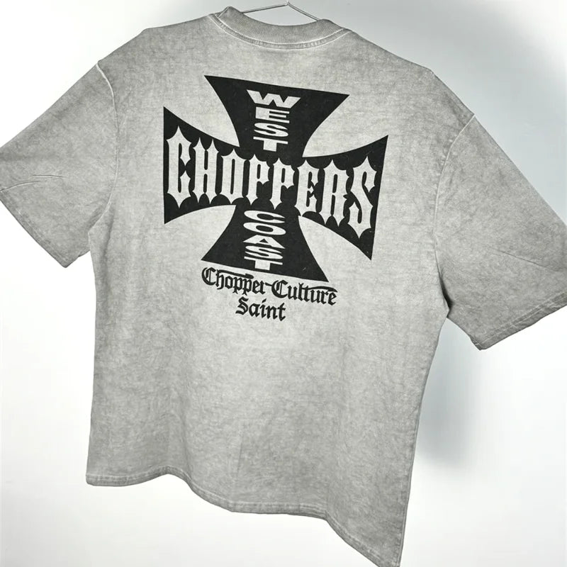 SAINT OF MICHAEL American Style Fashion Streetwear Printed Vintage Best Quality Tee Loose Oversized Tops 100%Cotton T Shirt Men