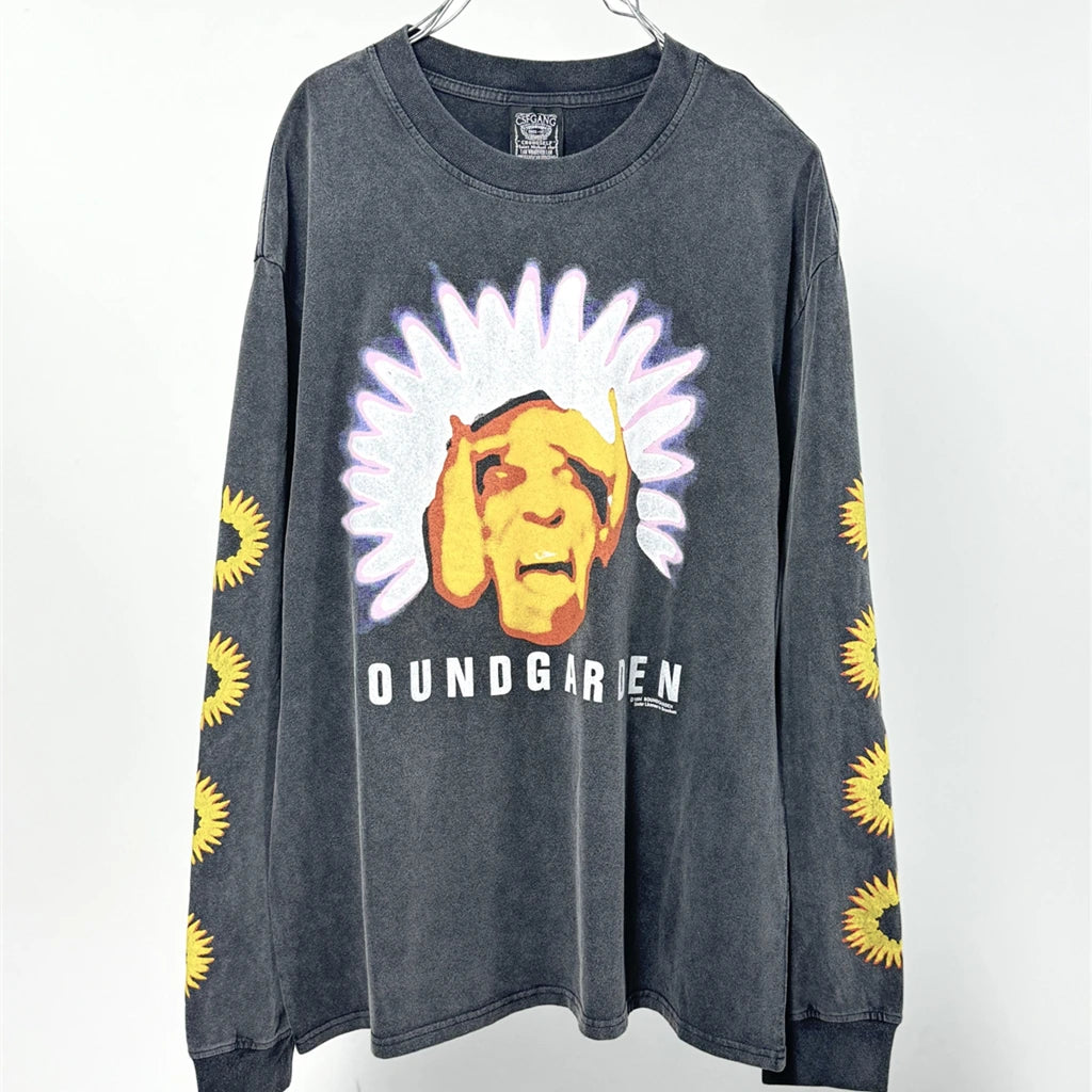 SAINT OF MICHAEL 1:1 Fashion Streetwear American Style Long Sleeves Tee Quality Printed Tops 100%Cotton Vintage T Shirt Men