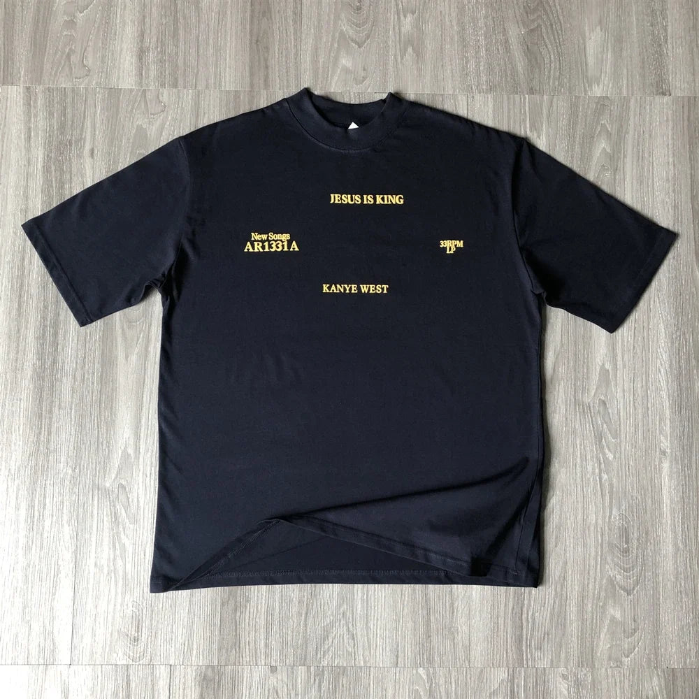 SAINT OF MICHAEL Fashion Streetwear Kanye West Foam Printed Casual Loose Oversized 100％Cotton Tops Tee Unisex T Shirt For Men