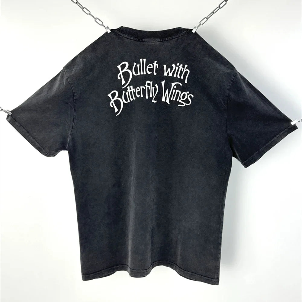 SAINT OF MICHAEL Fashion Streetwear Best Quality Vintage Printed Tops Loose Oversize Tee 100%Cotton Summer T Shirt For Men