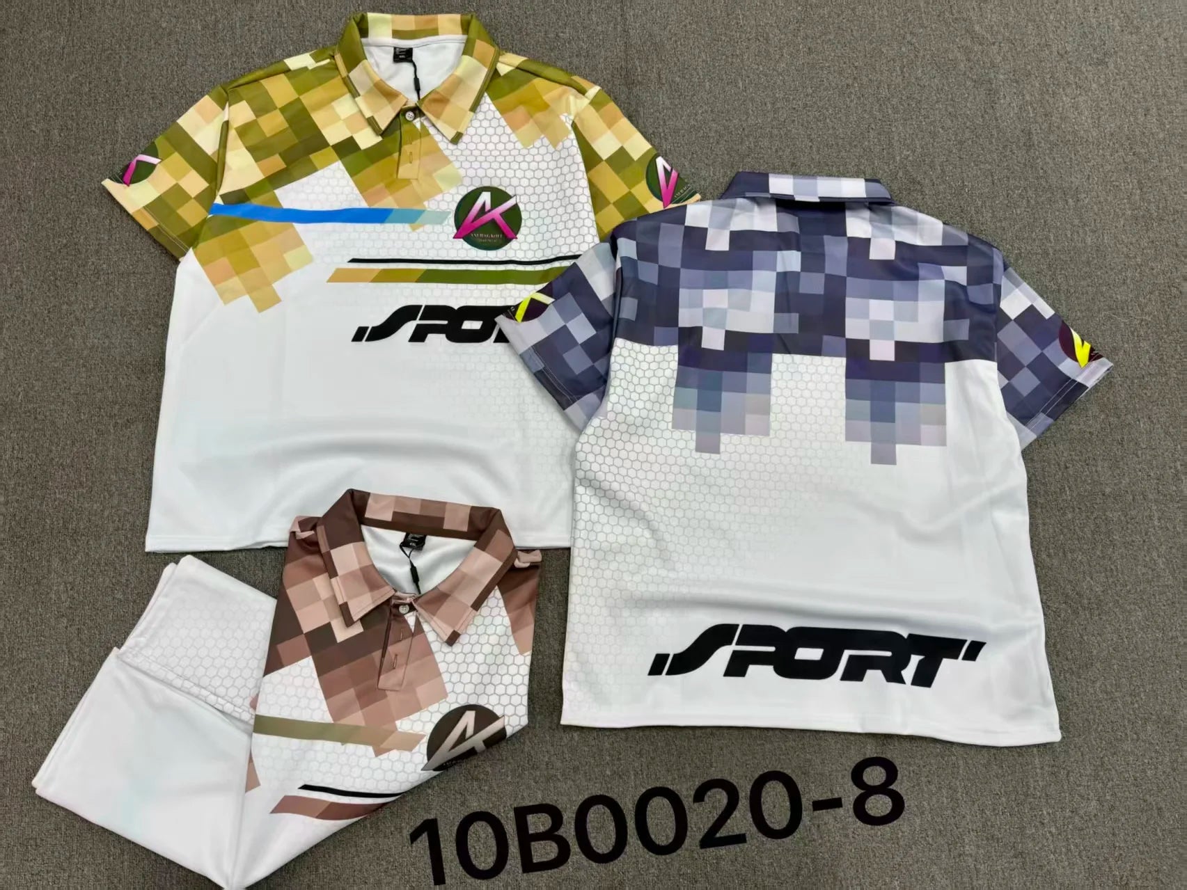 Factory Three-piece Suit Hip Hop Streetwear Sports Three Buttons Tops Casual Men Clothing Printing LapelT-shirt for Men