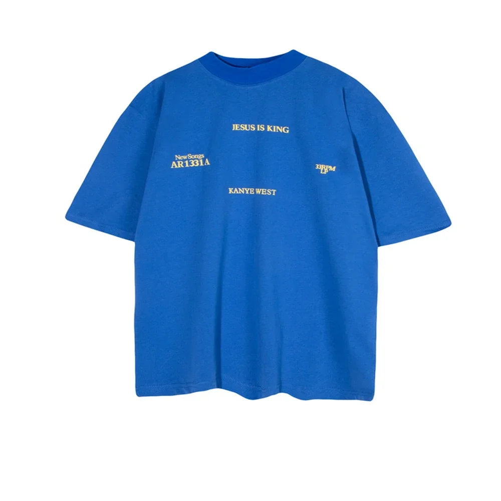 SAINT OF MICHAEL Fashion Streetwear Kanye West Foam Printed Casual Loose Oversized 100％Cotton Tops Tee Unisex T Shirt For Men