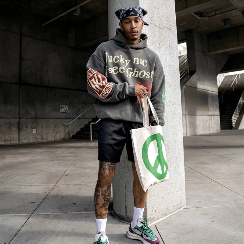 SAINT OF MICHAEL Fashion Brand CPFM Streetwear KANYE Overesized Loose Tops Foam Printed Hoodies Sweatshirt Pullover For Men