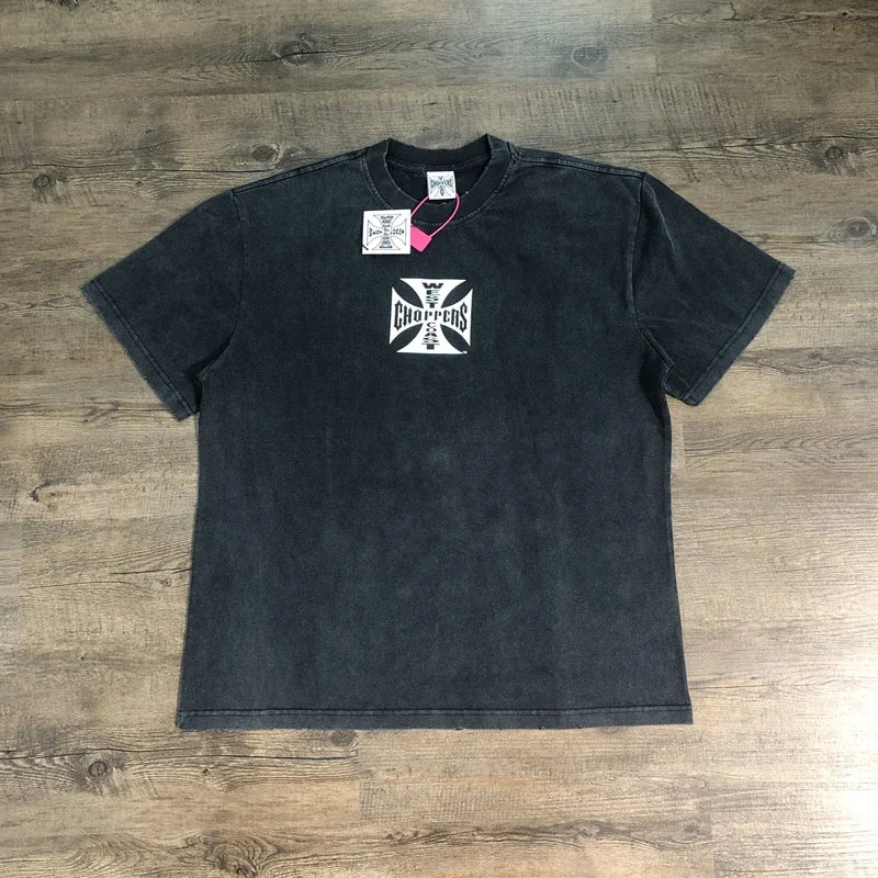 SAINT OF MICHAEL American Style Best Quality Tops Streetwear Clothing Printed Vintage Tee Summer Oversized Loose T Shirt For Men