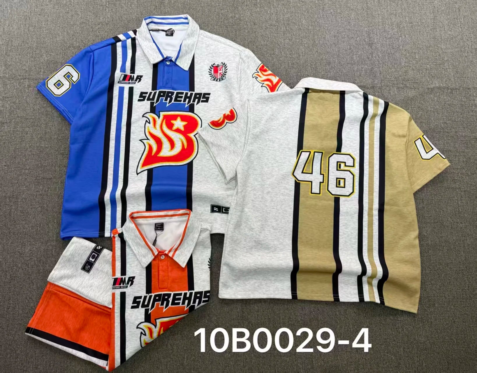 Factory Three-piece Suit Hip Hop Streetwear Sports Three Buttons Tops Casual Men Clothing Printing LapelT-shirt for Men