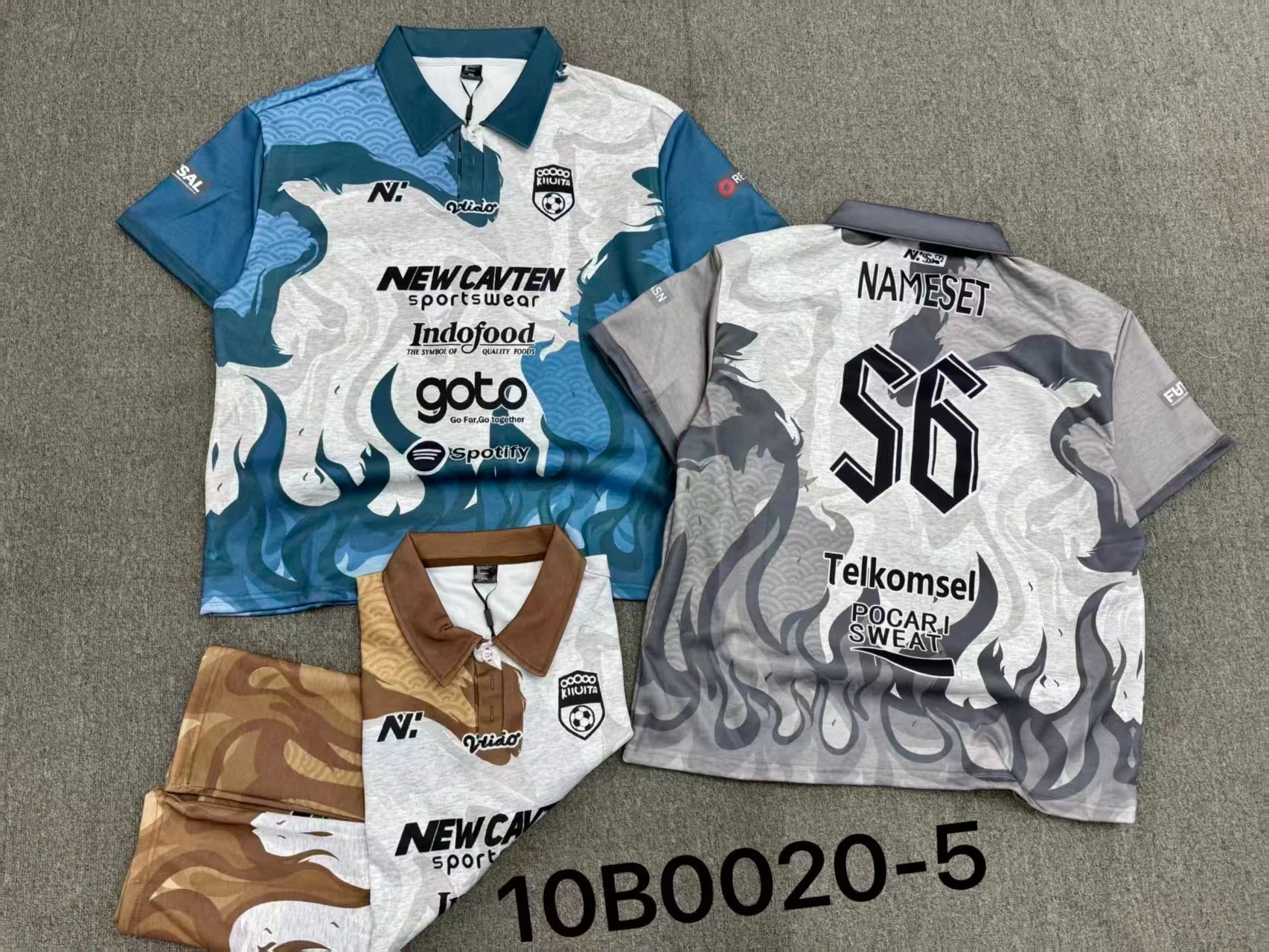 Factory Three-piece Suit Hip Hop Streetwear Sports Three Buttons Tops Casual Men Clothing Printing LapelT-shirt for Men