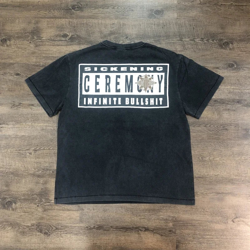 SAINT OF MICHAEL  1:1 Best Quality Streetwear Printed Tee Oversized Tops Summer Loose 100%Cotton Vintage T Shirt Men