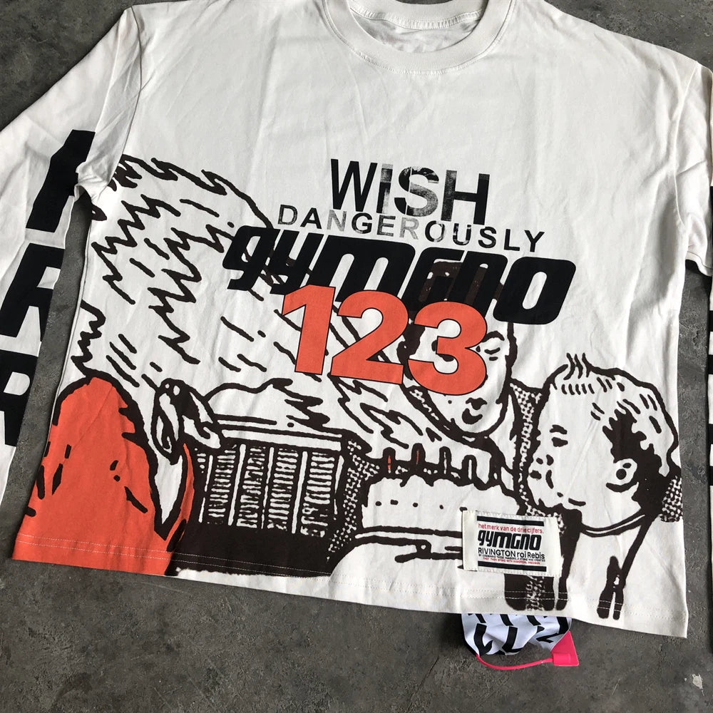 SAINT OF MICHAEL Fashion RRR123 Luxury Brand Streetwear Best Quality Vintage Printed Tee Loose Oversize Tops T Shirt For Men