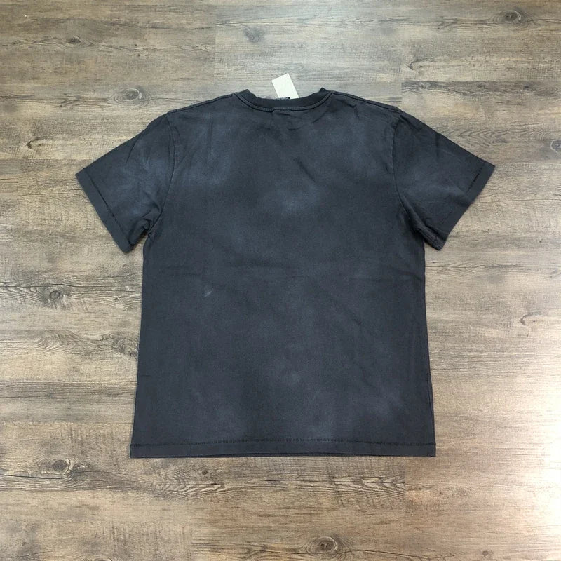 SAINT Of MICHAEL 1:1 American Style Best Quality Vintage Printed Tee Loose 100%Cotton Tops Oversized T Shirt For Men